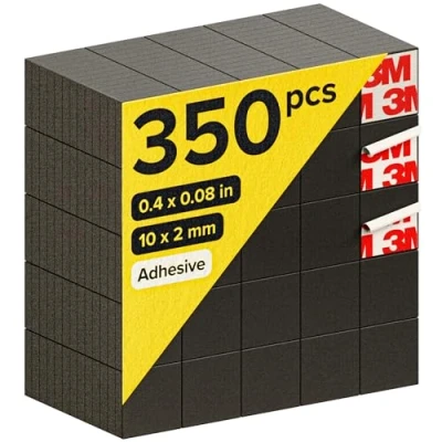 Image of Magnetic Squares (350) Self Adhesive Flexible Sticky Magnets Peel &amp; Stick Sheets Tape is Alternative to Stickers, Strip and Roll
