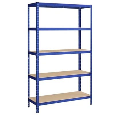 Image of SONGMICS 5 Tier Heavy Duty Shelving Units, Set of 2 Steel Units for Storage, Boltless Assembly, Garage, Shed, Load Capacity 750 kg, 60 x 120 200 cm, Blue GLR060Q02