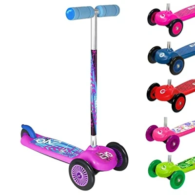 Image of EVO Pink Move &amp; Groove Scooter Kids 3 Wheel Perfect For Boys Girls