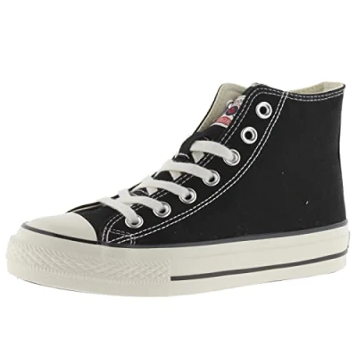 Image of victoria Tribu Canvas Mid Boot &amp; Retro Logo Shiny Finish Sole 1057101 for Women Negro 39