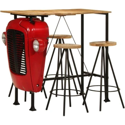 Image of vidaXL 5 Piece Bar Set Solid Wood Mango