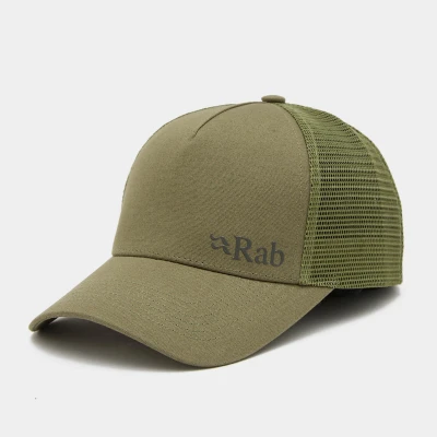 Image of Rab Trucker Logo Cap Lightweight Mesh Adjustable Hat for Running, Hiking, &amp; Skiing Anthracite One Size