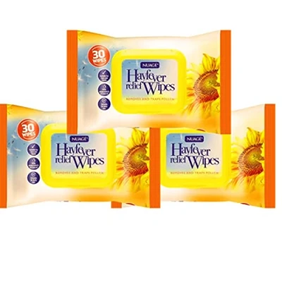 Image of Hayfever Allergy Relief Wipes Remove and Traps Pollen ( 3x30 ) Nuage Home Remedy