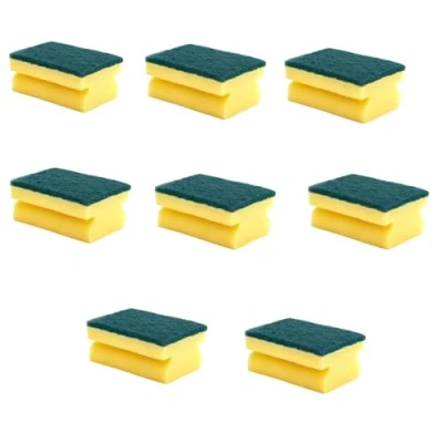 Image of Vivid Handgrip Scourers 8 Pack Non Scratch Sponge with Hand Grip, Removes Grease &amp; Burnt on Food Easily, Lightweight Multipurpose Scrubber