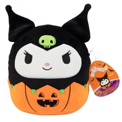 Image of Squishmallows Original 8 Inch Kuromi Pumpkin Official Jazwares Plush Collectible Soft &amp; Squishy Sanrio Stuffed Animal Toy Gift for Kids, Girls Boys