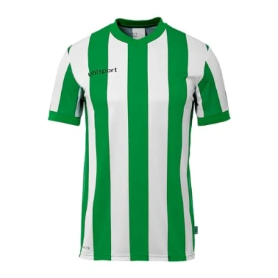 Image of uhlsport Retro Stripe Shirt Short Sleeve Football Jersey in Design for Men and Children Green/White