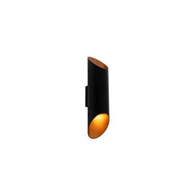 Image of Qazqa Design Wall Lamp I Light Black with Gold Organo S Modern Suitable for LED GU10 2 Aluminium Living Room Kitchen Bedroom