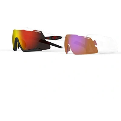 Image of Tifosi Unisex Aethon Sunglasses Eyewear, White/Black/Clarion Red, Med XL UK