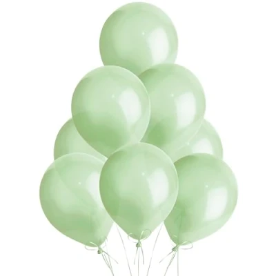 Image of SHATCHI Metallic Colour Pearlized 12&quot; Helium Quality Latex Balloons Birthday Wedding Anniversary Christening Christmas Communion Party Decoration Baloon, Light Green, 10pcs