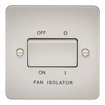 Image of KnightsBridge Flat Plate 10AX 3 Pole Fan Isolator Switch Pearl