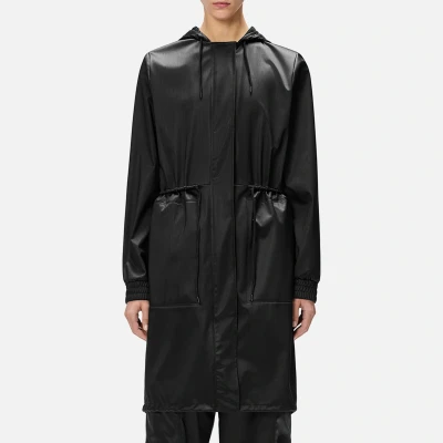Image of Rains String Unisex Parka, Size: XS, Black grain