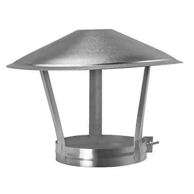 Image of POCHY Stainless Steel Chimney Cowl Ventilator Umbrella Stove Pipe Rain Cover Protector Cap Pot Roof Flue Smoke Exhaust,110mm