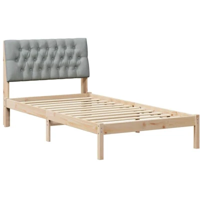 Image of vidaXL Bed Frame with Upholstered Headboard Brown 100 x 200 cm