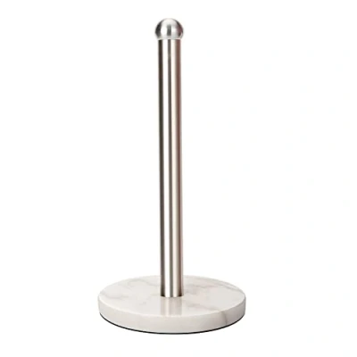Image of Heavy Weighted Paper Towel Holder, Easy One Handed Design for Kitchen Stand Dispenser, Sturdy Base Standard Rolls and Mega Roll (Silver Brushed)