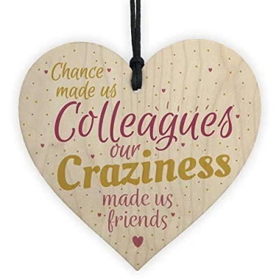 Image of RED OCEAN Chance Made Us Colleagues Handmade Heart Plaque Sign Work Friendship Leaving Job Thank You Gift