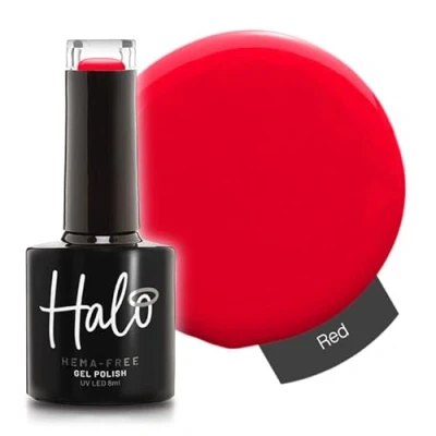 Image of Halo Gel Polish 8ml Red. UV/LED Nail Polish, Long Lasting &amp; Easy To Apply. Soak Off Art Colours For Manicure Pedicure. Professional Home Use.