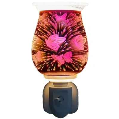 Image of Cello 3D Butterfly Plug In Electric Melt Burner Wax &amp; Oil Burner. New Home Gifts, Decor, Room Bedroom Accessories Office Accessories. Diffuser with Light Bulb.