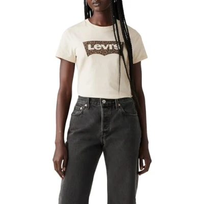 Image of Levi&#039;s THE Perfect TEE Print Tshirt, Women&#039;s, Size: XXS, White swan