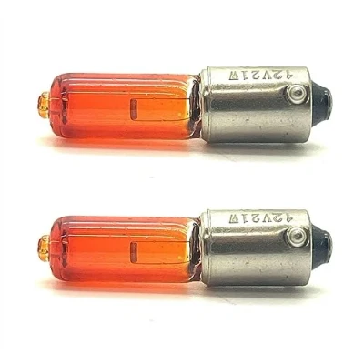 Image of LiteSync HLG HY21W Ax2 Halogen Bulbs 2 x 12V BAX9S 435 21W Amber Orange Yellow Indicator Superior Illumination Highly Efficient