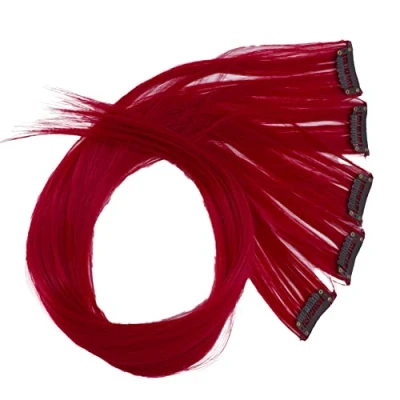 Image of CAISHA 22&#039;&#039; 5 Pieces Colorful Highlights Clip In Extensions Hair Extension Straight Long Hairpiece Burgundy BST114
