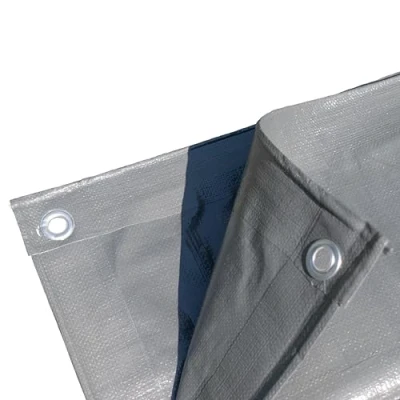 Image of Heavy duty gray waterproof tarpaulin/ground sheet,uv resistant,reinforced hems and corners,eyelets every 1m, (1m x 1m)