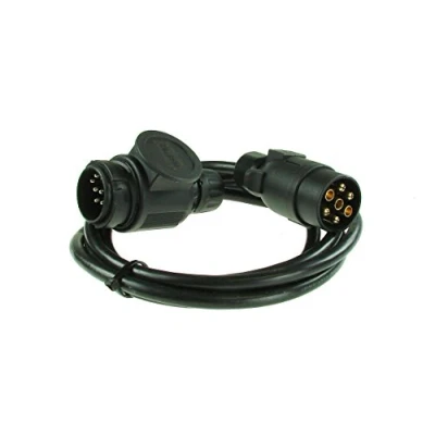 Image of Maypole 2 m 7 To 8 Pin Conversion Lead Plug (13 Type) Plug, for Trailer Lighting, Black
