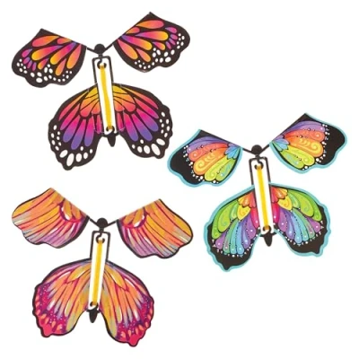 Image of Baker Ross FN231 Launching Butterflies Pack of 6, Butterfly Party Bag Filler for Kids