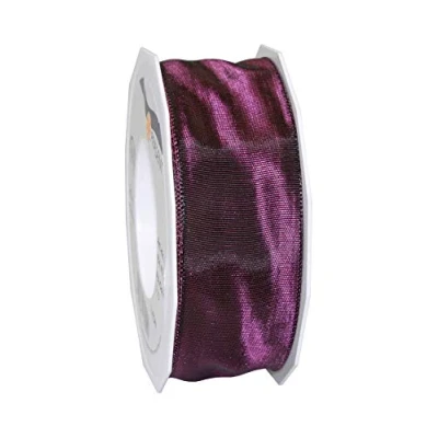 Image of Präsent Lyon Wired Taffeta Ribbon Dark Purple 40 mm Width, 25 m Length