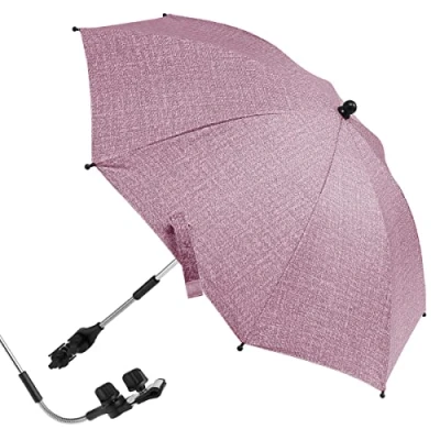 Image of Baby Pram Umbrella 360 UV Protection Stroller Universal Parasol with Adjustable Clamp and Flexible Arm Waterproof Carriages for Pushchair Buggy