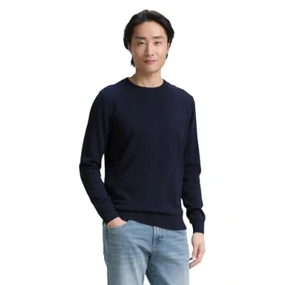 Image of TOM TAILOR Men&#039;s Sweater 202212 Strickpullover Crewneck, 13160 Knitted Navy Melange, L