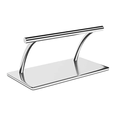 Image of Physa Salon Chair Footrest Barber Stainless Steel 35cm Round Bar FR 4 (Height 17.5cm, Base 36x19cm, Rubber Mat)