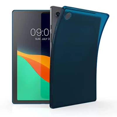Image of kwmobile TPU Silicone Case Compatible with Samsung Galaxy Tab A8 10.5 (2021) Soft Flexible Shock Absorbent Cover Dark Blue