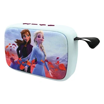 Image of Lexibook, Frozen, Portable Bluetooth Speaker, Wireless, USB, SD card, Rechargeable battery, blue/purple, BT018FZ