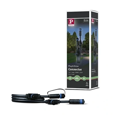 Image of Paulmann 93994 Outdoor Plug &amp; Shine Cable IP68 1m 1 in 3out 2x1,5qmm Black Plastic, 100 x 1.5 cm