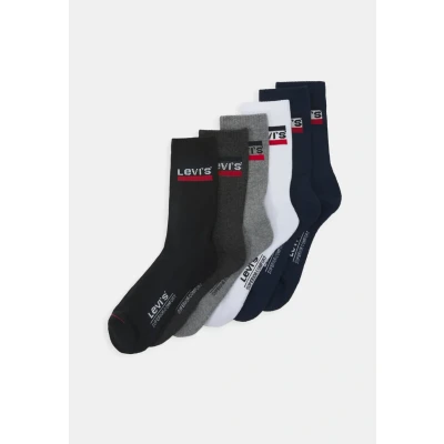 Image of Levi&#039;s Levis Regular CUT LOGO ECOM Socks, Men&#039;s, Size: 6 8, Blue/white/grey/black