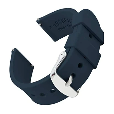 Image of Archer Watch Straps Silicone Quick Release Soft Rubber Replacement Bands (Midnight Blue, 20mm)