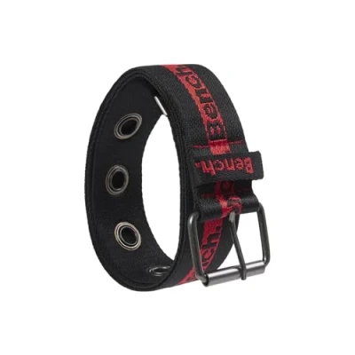 Image of Bench Mens Belt Signature Classic Logo Branded Belts for Jeans Shorts Trousers Pants with Loops Red L
