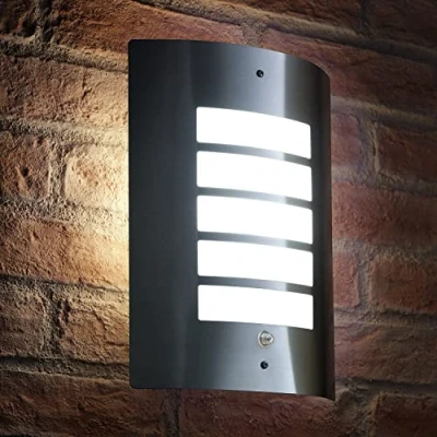 Image of Auraglow Dusk Till Dawn Photocell Daylight Sensor Switch Outdoor Wall Light, Cool White Silver