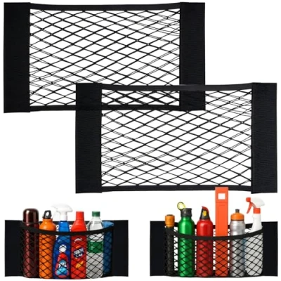 Image of HAKACC Storage Net, 2 PCS Car Mesh Bag Organiser for Bottles Groceries Back Seat Truck Trunk