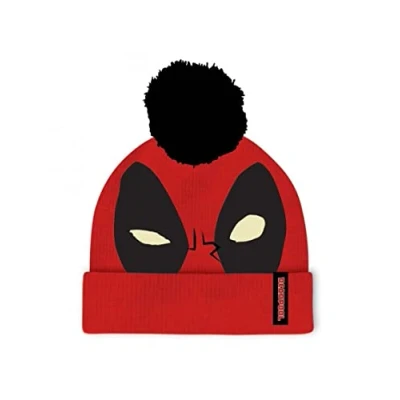 Image of Heroes Inc. Marvel Comics Deadpool Beanie Face, red, One Size
