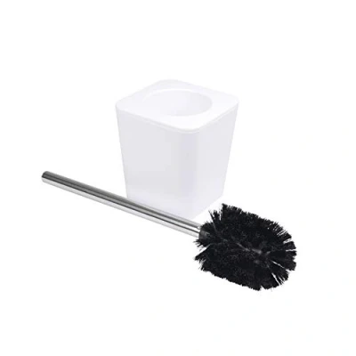 Image of Douceur d&#039;Intérieur Soft Touch Toilet Brush Holder, 11.5 x 5.5 cm white