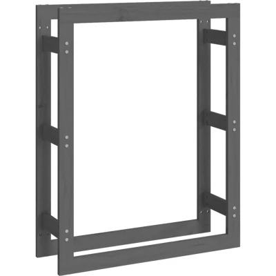 Image of vidaXL Firewood Rack Grey 80x25x100 cm Solid Wood Pine