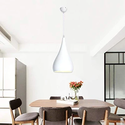 Image of Chandelier Pendant Lighting Aluminum lampshade White Modern Living Room Dining Cafe bar Decoration Lamps E27 Hanging lamp Metal Ceiling Light for Restaurant Home Bedroom Kitchen Hallway