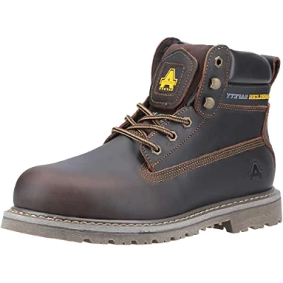 Image of Amblers Safety Mens FS164 Welted Leather Boots, Brown. brown Size: 8 UK