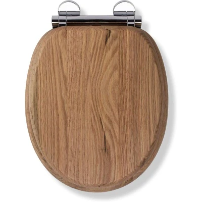 Image of Croydex Hayward Toilet Seat, Wooden, Tongue &amp; Groove Design, Flexi Fix Hinges, Anti Bacterial Treated Finish, Rust Stain Free Chrome Plated Covers, White