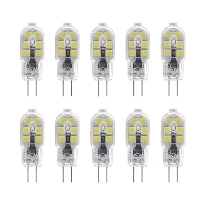 Image of G4 LED Bulbs 2Watt, AC 220 240V, Cool White 6000K Lamps, 20 Watt Halogen Equivalent, 360Beam Angle, 200lm, Non Dimmable, Pack of 10
