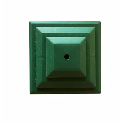 Image of Pack of 15 Green Plastic Fence Post Caps for a 4&quot; (100mm) Post. UK Made, Rot Proof (GT0050). Free Postage