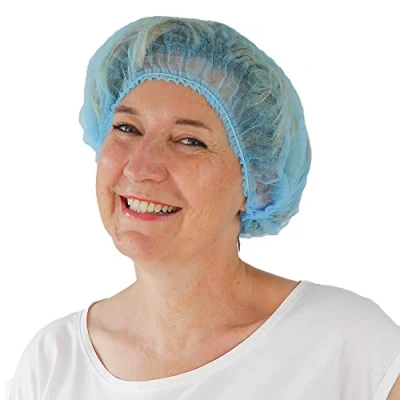 Image of ARNOMED Disposable XL Hair Nets Circumference 55 cm, Pack of 100 Blue PP for the Kitchen, Hood as Doctor Accessories, Scalp Cap, Cover, Net Men/Women,