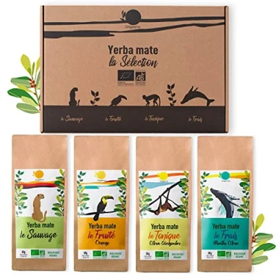 Image of ORIGEENS Organic Yerba Mate SET x4 Tea 4x80gr Set, Gift Idea