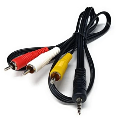 Image of DRUT 1m 3.5mm 4 Pole Jack Plug to 3 x RCA Phono Composite Audio Video AV AUX Lead Cable 3.3ft
